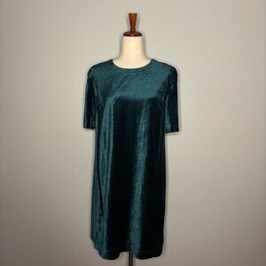 NWT $129 J.Jill Prussian Blue Velvet Shift Dress size SP
